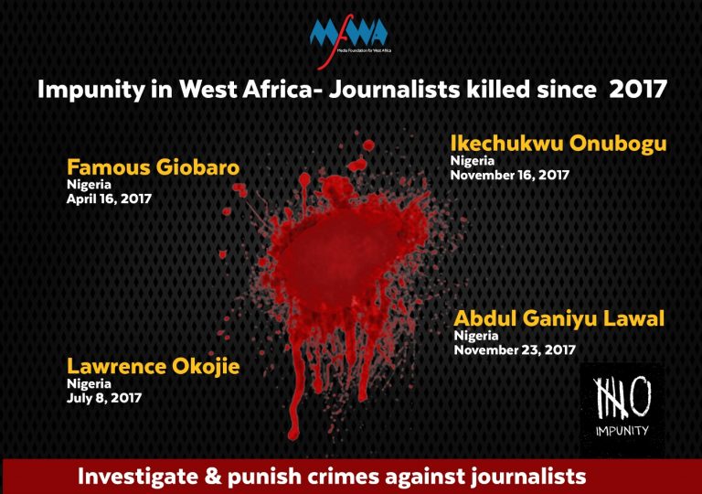 International Day to End Impunity – MFWA Demands Justice for Four Murdered Journalists