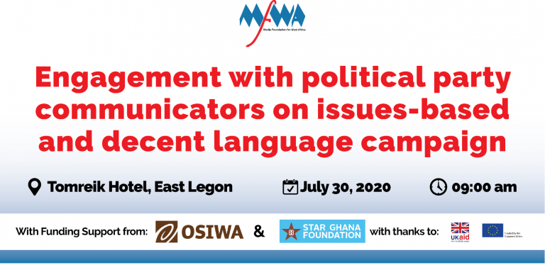 MFWA to Engage Political Party Communicators on Issues-Based and Decent Language Campaign