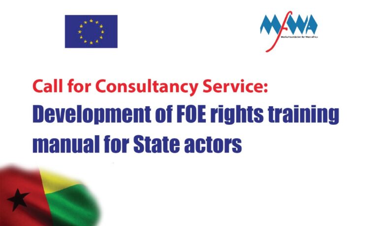 Call for consultancy services: Development of Media & FOE rights training manual